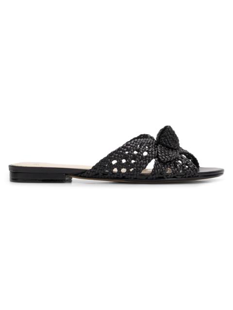ALEXANDRE BIRMAN Women's Belinda Woven Leather Flat Sandals - Black