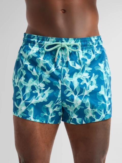 Vilebrequin Men's X-Ray Seaweed Stretch Swim Shorts - Crystal
