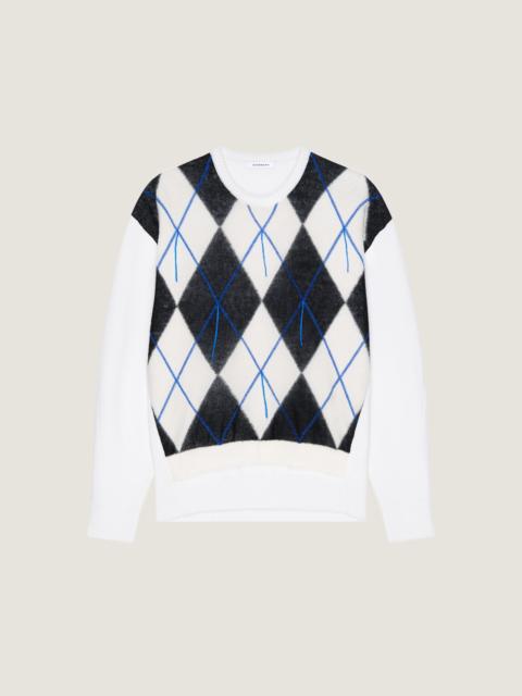 Givenchy COUTURE SEAM KNITTED ARGYLE SWEATER