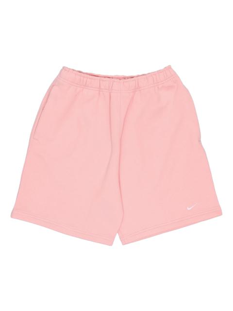 Nike Nike Solo Swoosh Solid Color Casual Sports Straight Shorts Pink DV3056-697