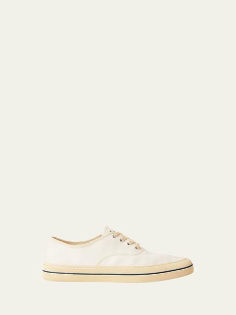 Loro Piana Men's Nantucket Walk Canvas Low-Top Sneakers