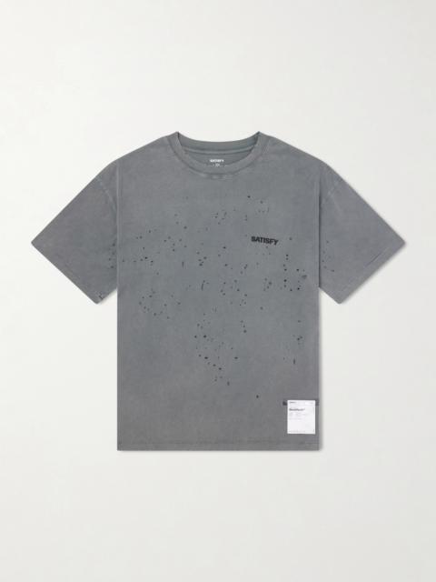 SATISFY Logo-Print Distressed MothTech™ Cotton-Jersey T-Shirt