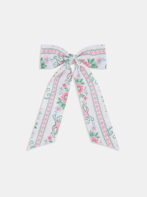 Hill House Home Roller Rabbit x Hill House The Belle Bow - Pink Monkey Block Stripe