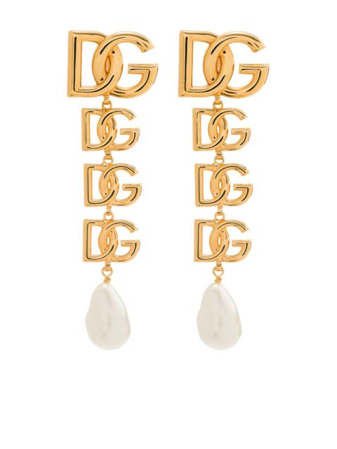 Dolce & Gabbana Dolce & Gabbana DG Logo Pearl-embellished Earrings