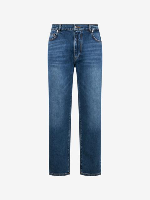 Roberto Cavalli Blue Denim Jeans With Monogram RC