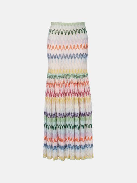 Missoni Tiered lamé maxi skirt