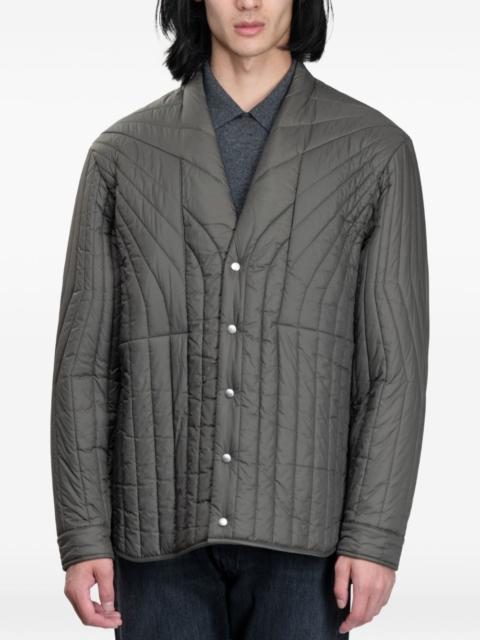 Rick Owens quilted curved-hem jacket