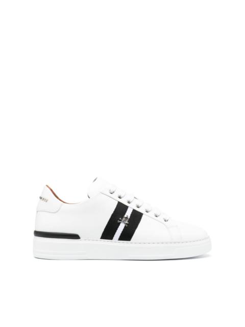 logo-plaque low-top leather sneakers