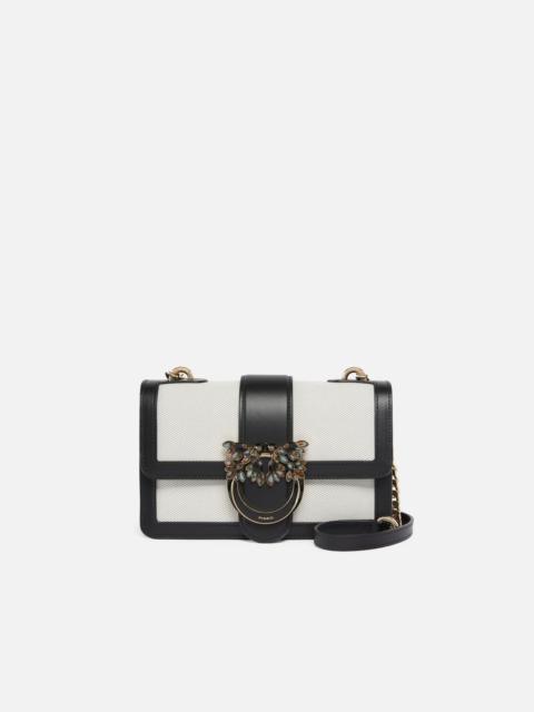 PINKO LOVE BAG MINI CROSSBODY BAG WITH LEATHER PIPING