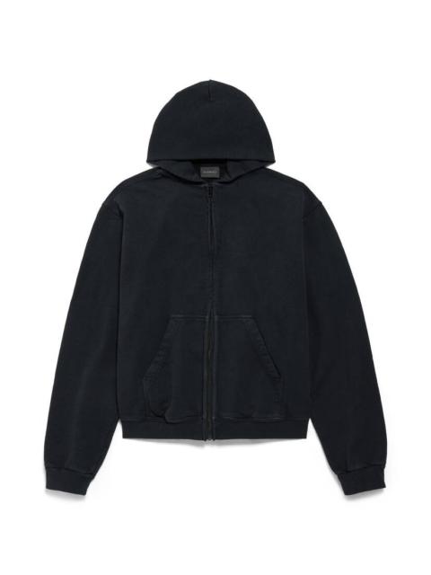 BALENCIAGA Women's Bow Zip-up Hoodie Regular Fit in Faded Black
