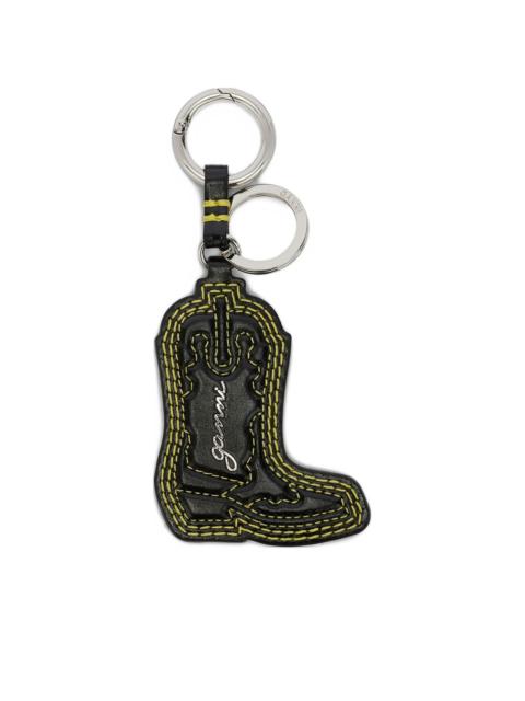 GANNI boot stitched keyring