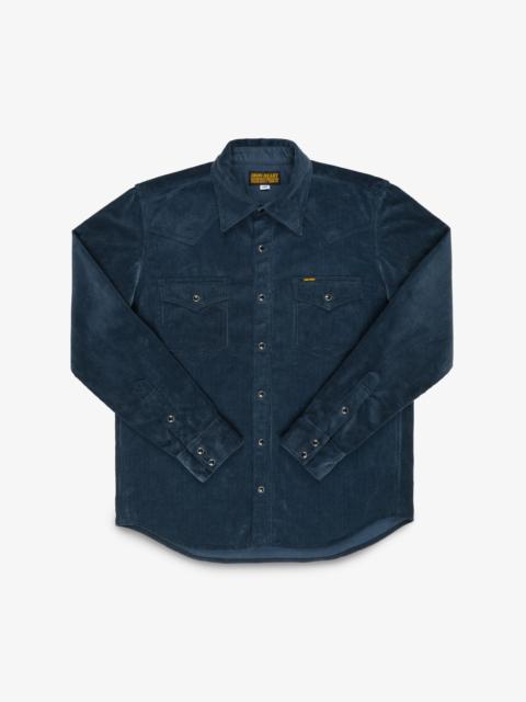 Iron Heart IHSH-398-NAV 11OZ CORDUROY WESTERN SHIRT - NAVY