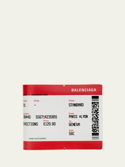 BALENCIAGA Passport Boarding Pass Bifold Leather Wallet