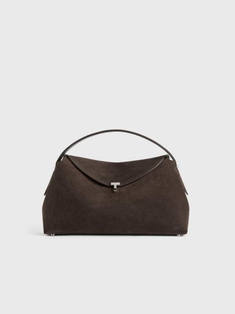 TOTEME T-lock suede top handle brown