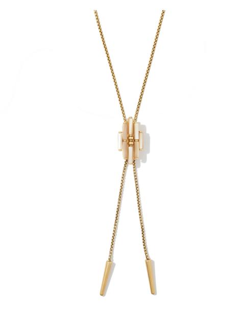 KENDRA SCOTT Ember Vintage Gold Bolo Necklace in Natural Mother-of-Pearl