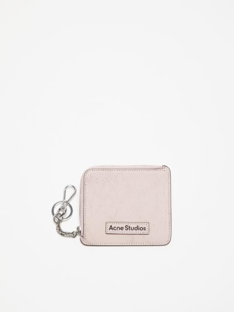 Zip leather wallet - Pastel pink