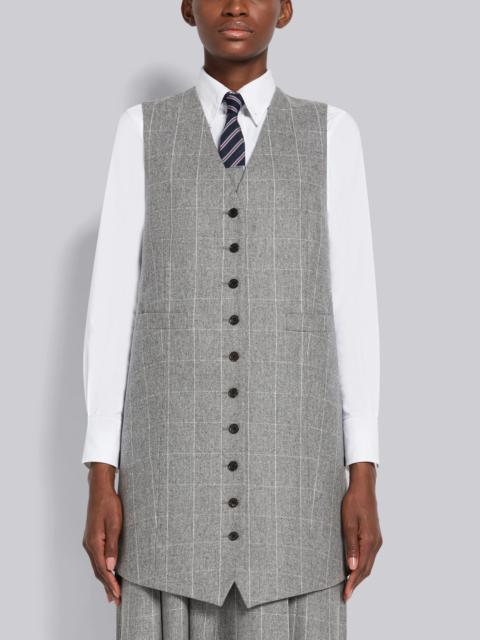 Thom Browne Windowpane Flannel Side Split Vest Dress