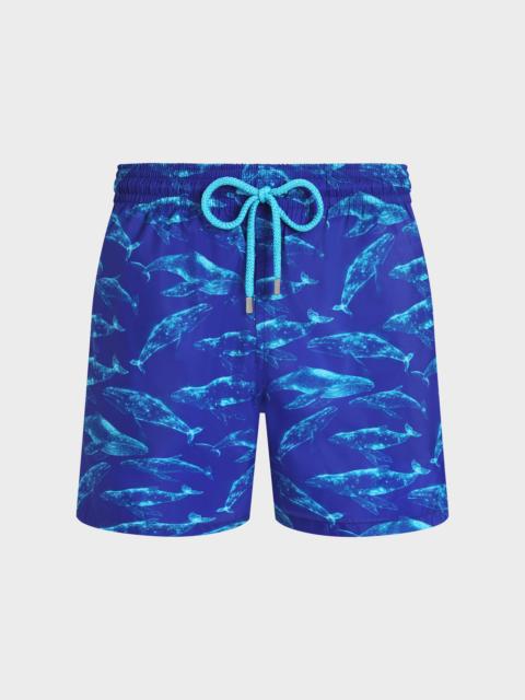 Vilebrequin MEN ULTRA-LIGHT AND PACKABLE SWIM SHORTS SPARKLING WHALES