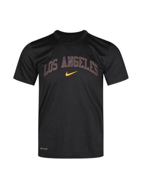 Nike Nike NBA Los Angeles Lakers Basketball Training Quick Dry Short Sleeve Black AT1335-010