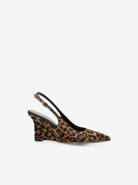 Stuart Weitzman Vinnie leopard-print wedge pumps