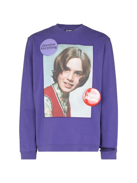 portrait-print cotton sweatshirt