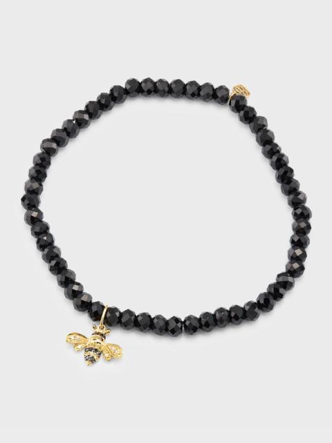 SYDNEY EVAN 4mm Black Spinel Diamond and Sapphire Bee Bracelet
