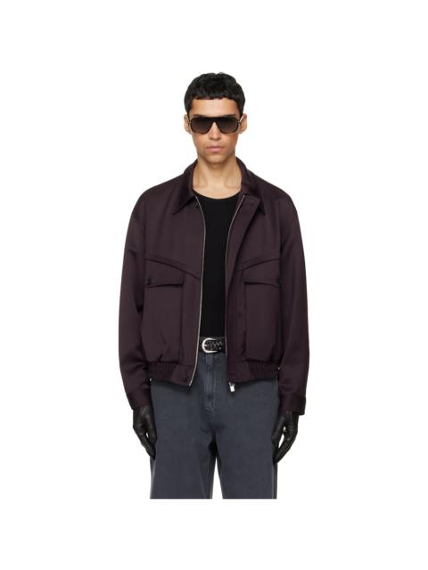 Tonywack Burgundy Wool Viscose Bomber Jacket