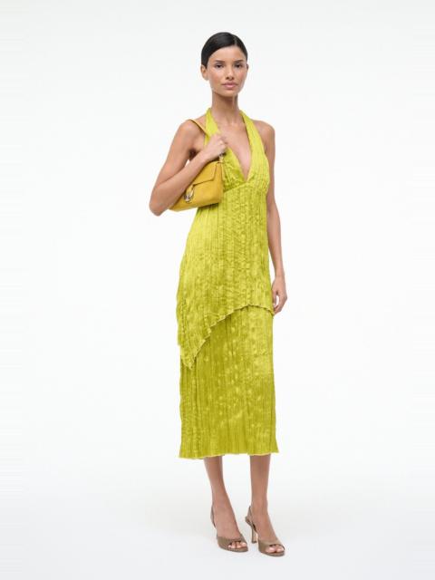STAUD LAURIE DRESS CHARTREUSE