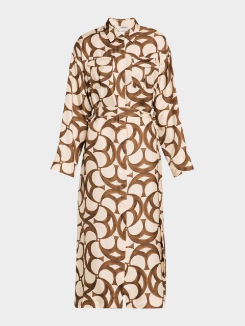 Max Mara Ileana Belted Silk Shirtdress