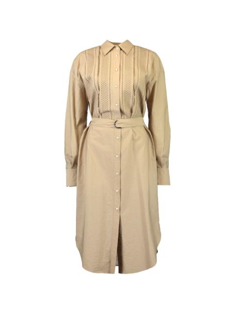 Brunello Cucinelli broderie-anglaise belted midi shirt dress