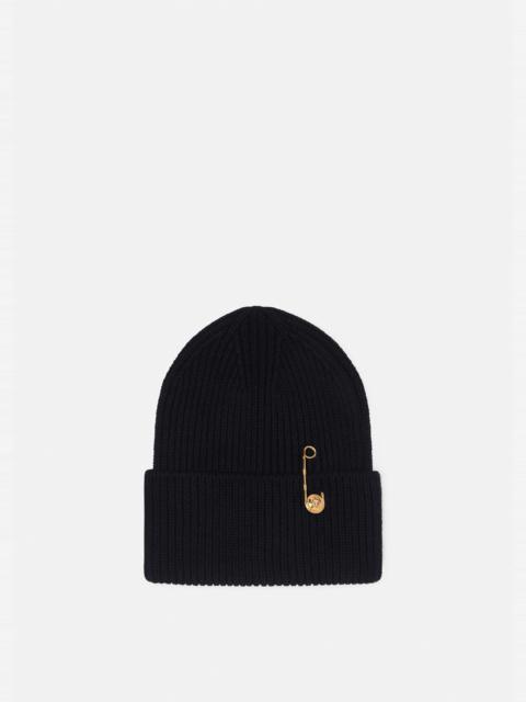 VERSACE Safety Pin Ribbed Beanie