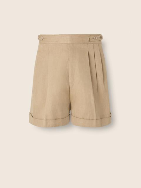 ZEGNA BEIGE OASI LINO SHORTS