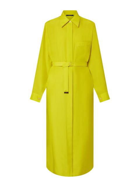 Louis Vuitton Chartreuse Silk Shirt Dress