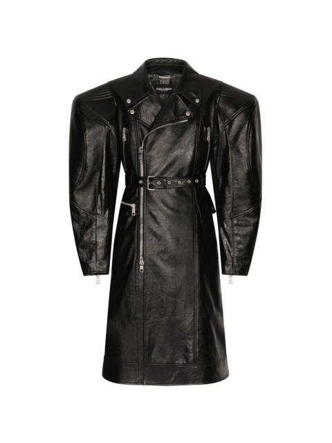Dolce & Gabbana oversized leather trench coat