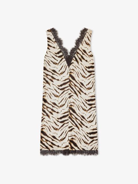 GANNI DRESS IN ZEBRA SATIN