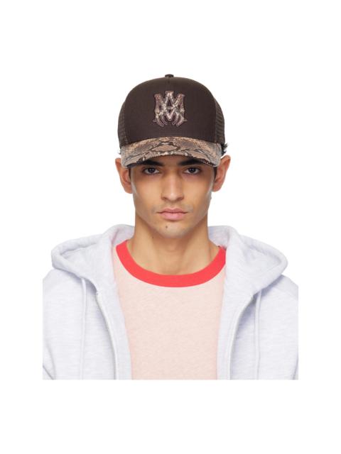 AMIRI Brown MA Snake Trucker Cap