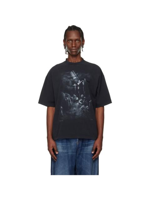 VETEMENTS Black Jesus On A Cross Distressed T-shirt