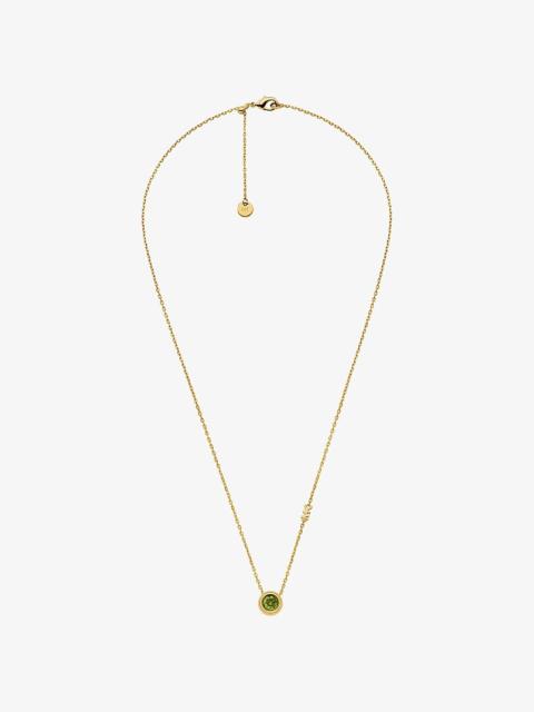 MICHAEL KORS Round Stone Pendant Necklace