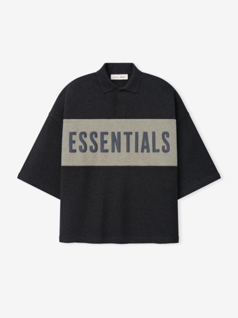 ESSENTIALS Cropped Panelled Polo