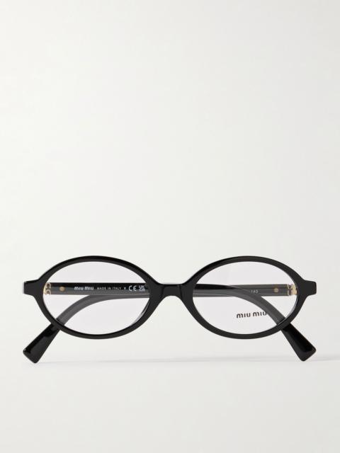 Miu Miu Oval-frame acetate optical glasses Black