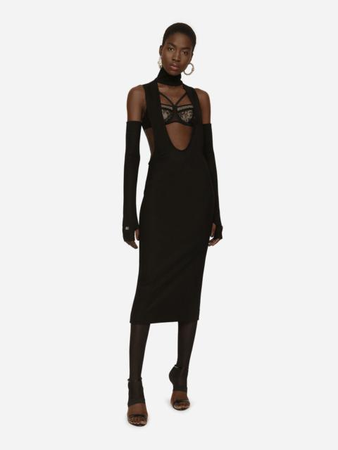 Dolce & Gabbana Jersey calf-length dress with cut-out detailing