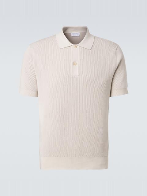 Sunspel Ribbed-knit cotton polo shirt