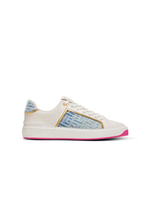 Balmain B-Court trainers in leather and denim