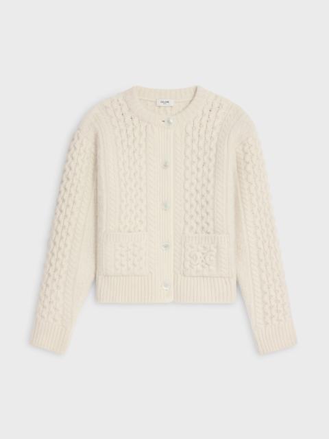 CELINE triomphe cardigan in aran wool
