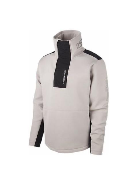 Jordan Men's Air Jordan 23 Engineered Stand Collar Knit Contrasting Colors Half Zipper Gray BQ5738-210