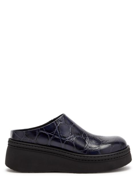 MIISTA Miista Kristi Crocodile-effect Leather Mules