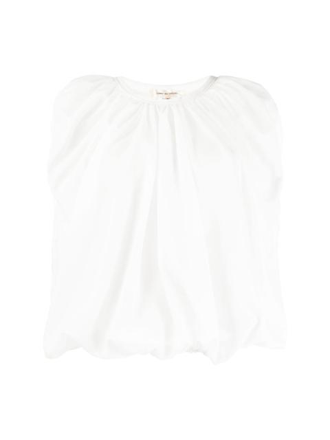 Comme Des Garçons short-sleeve semi-sheer blouse