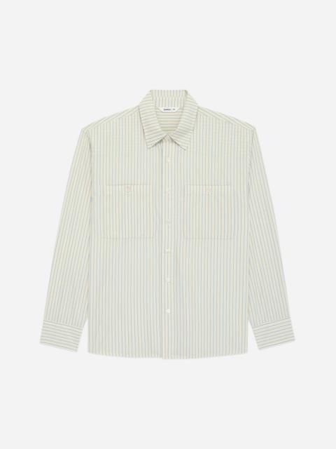 3sixteen Commuter Shirt ~ Blue Ecru Stripe