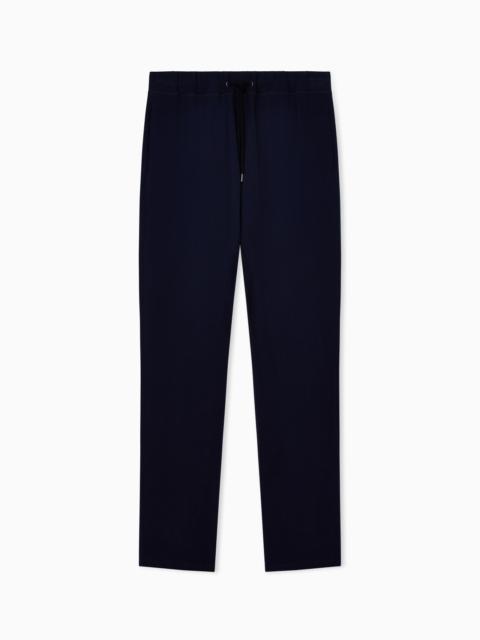 GIORGIO ARMANI ICON CUPRO DRAWSTRING TROUSERS