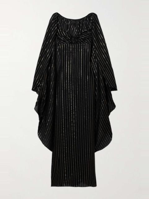 Johanna Ortiz + NET SUSTAIN Promise of Splendor metallic striped silk-blend chiffon maxi dress